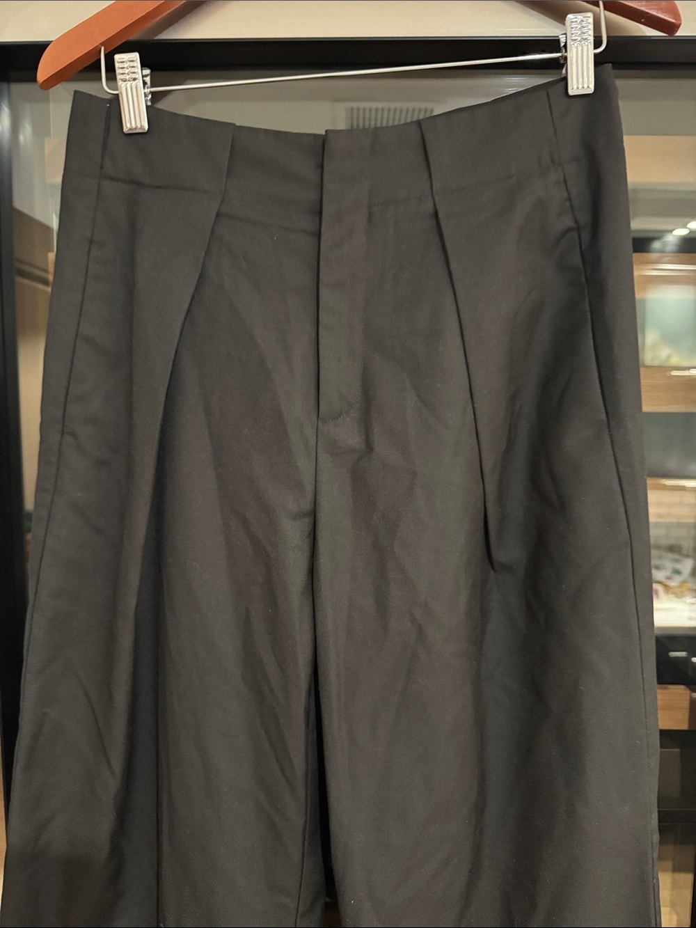 Commense Black Wide Leg Pleated Trousers Size M - Picture 3 of 5
